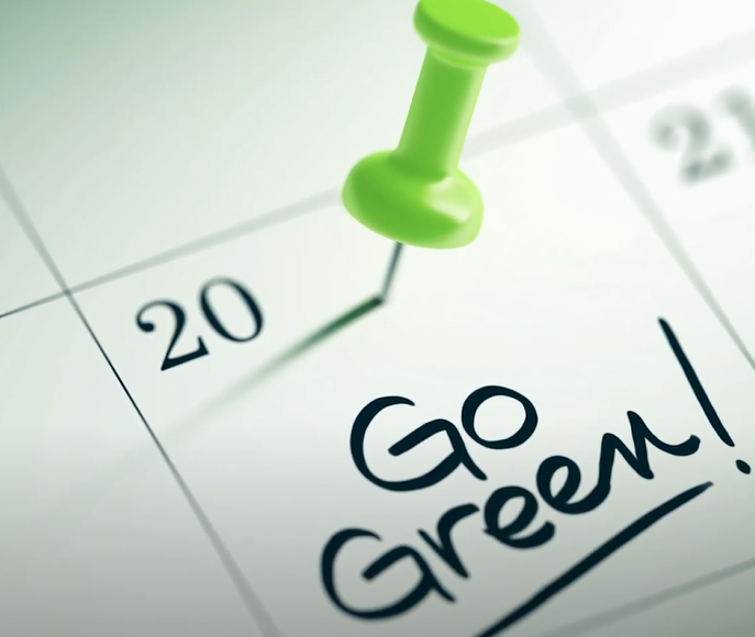 go green! on calendar date